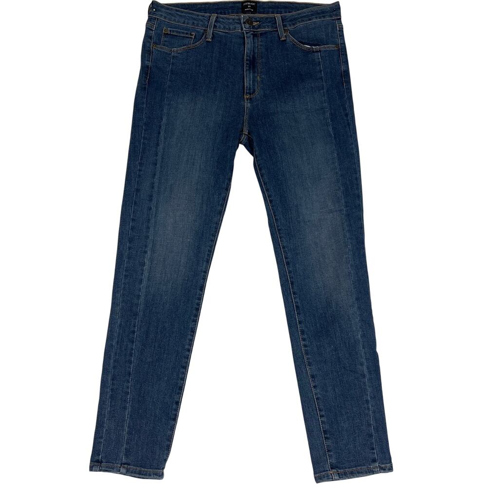 Just Black Denim Jeans Classic Straight Size 31 Dark Wash Double Seam Designer